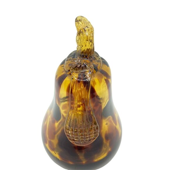 Art Glass Pear Fruit Vintage Brown Yellow Hand Blown Decorative Dark Academia - Picture 5 of 15